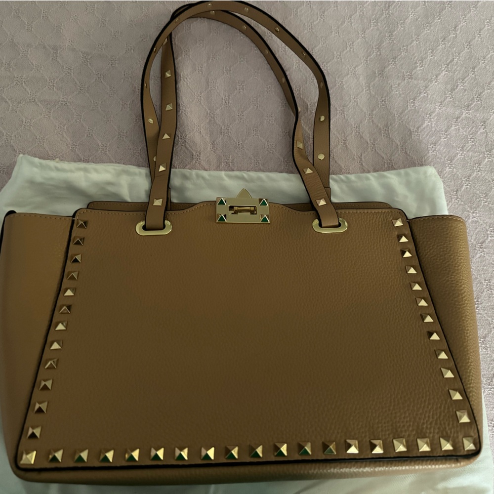Tiffany & Fred Beige Studded Tote